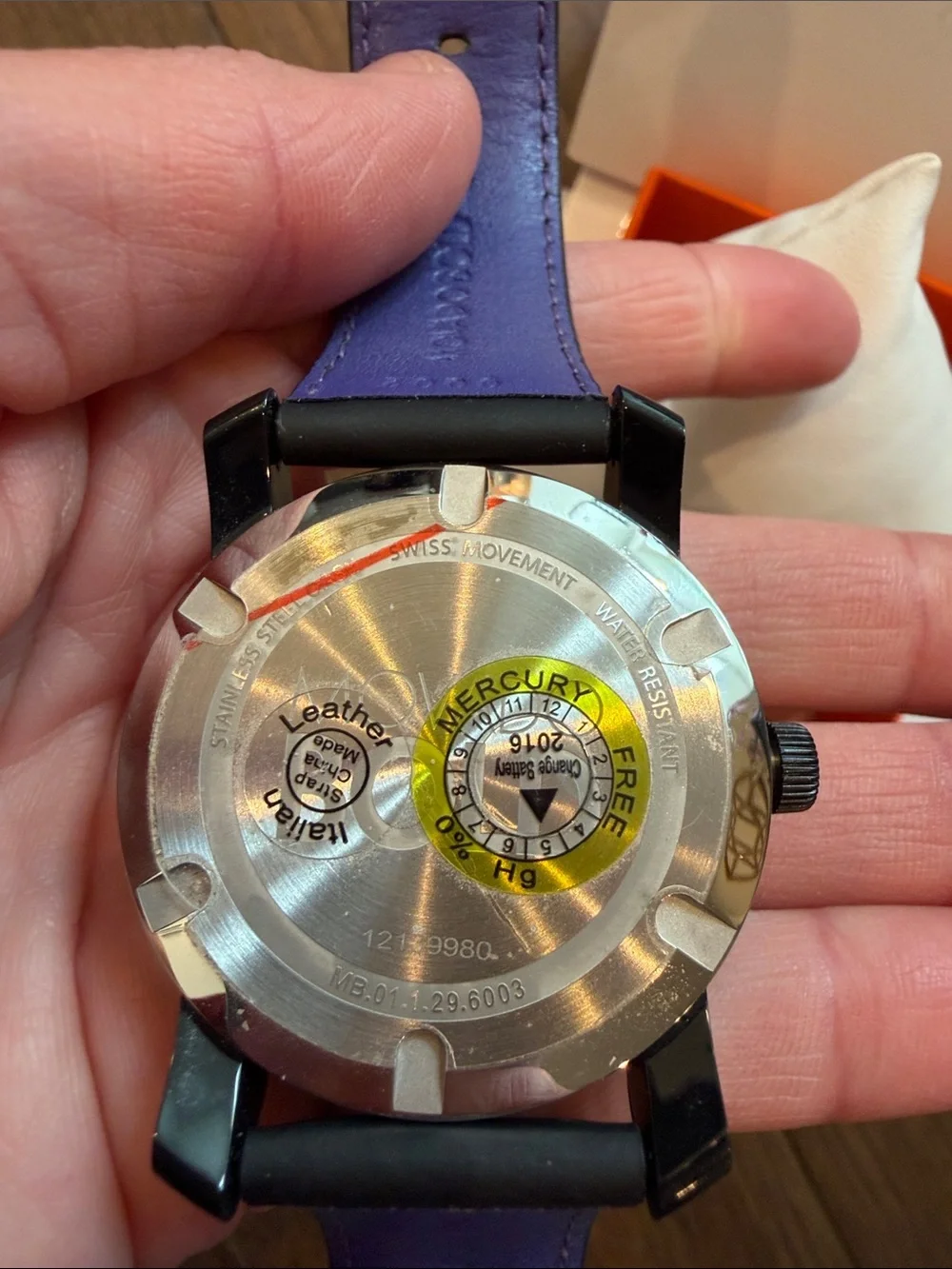 Movado Black Watch with Pink Hands - C39-085